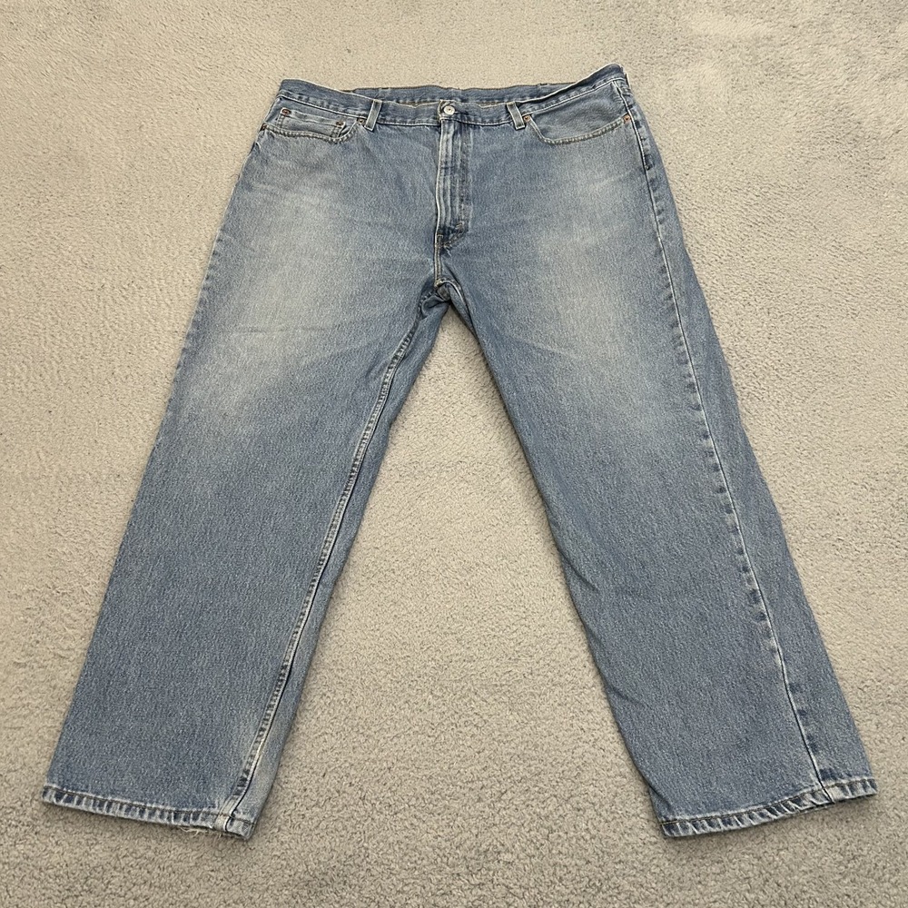 Levis Jeans Mens 42x30 Blue Denim 550 Relaxed Fit Light Wash American Work Wear